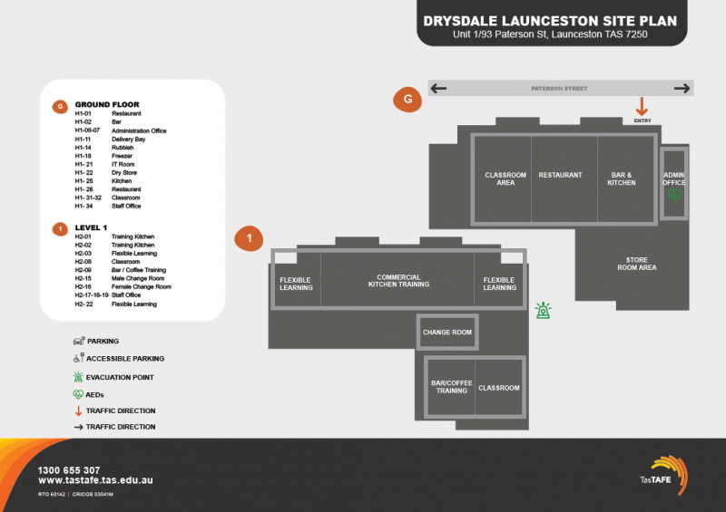 Drysdale Launceston Campus Map 