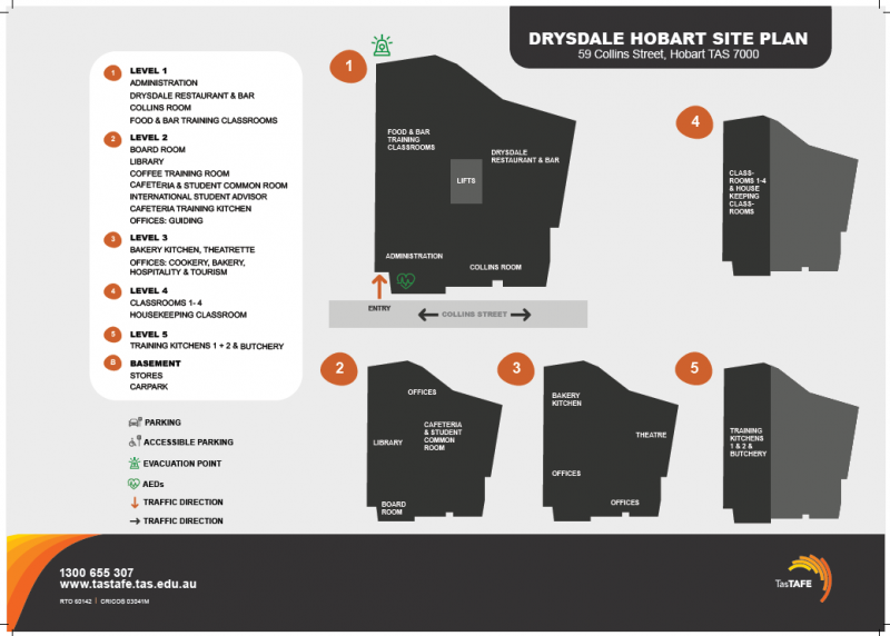 Drysdale Hobart Campus Map