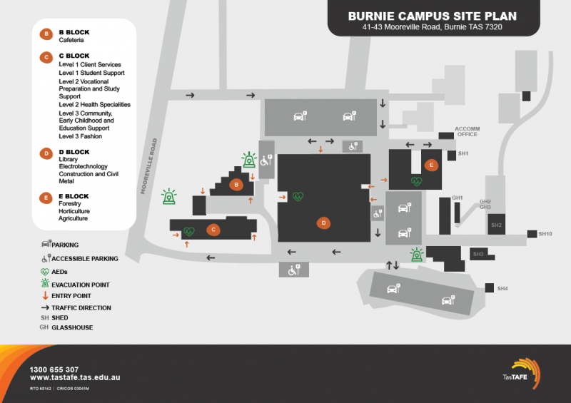 Burnie TasTAFE campus map